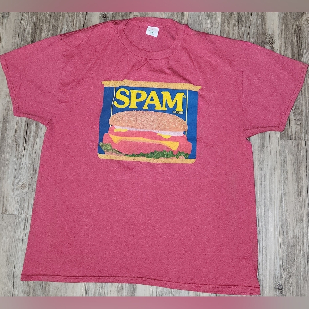 Vintage Spam Logo Food Hanes Red T-shirt Size‎ Large